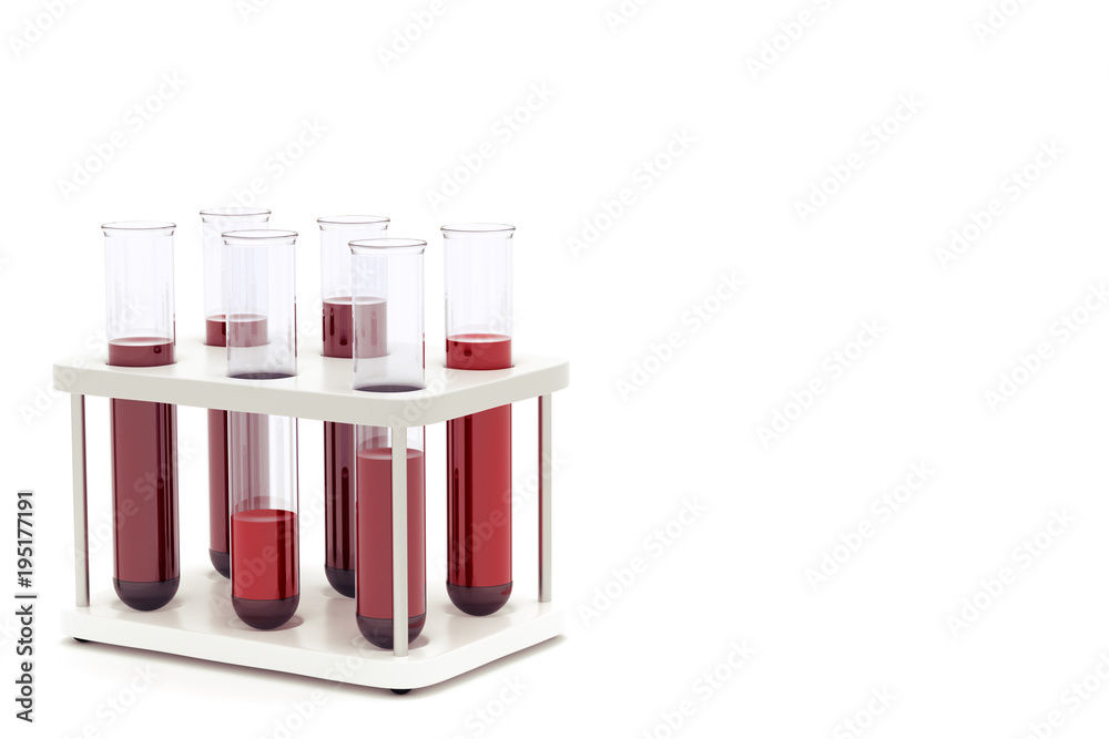medicine test tubes blood for white background 3d illustration medicine test tubes blood for white background 3d illustration