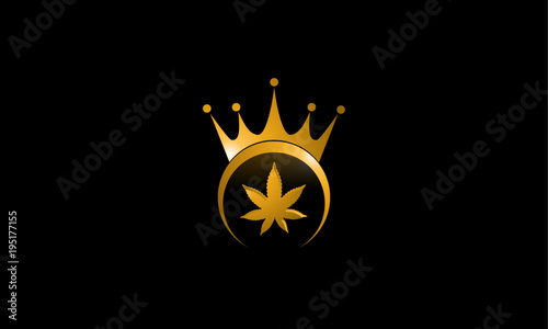 Marijuana Gold Royal Creative Abstract Logo Design Template