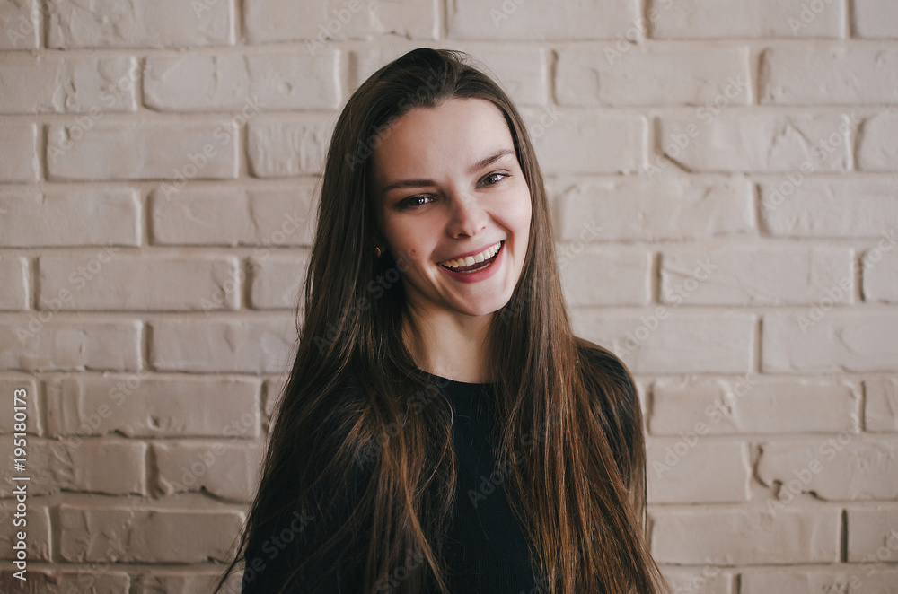 Happy young girl smiling