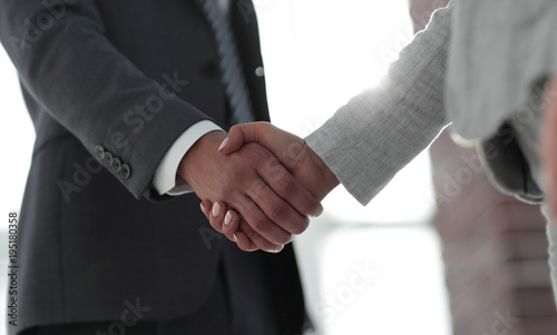Business people shaking hands isolated on white background © ASDF