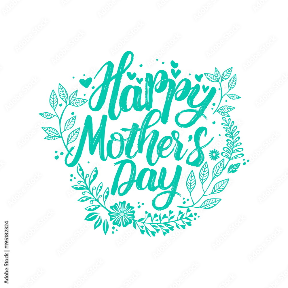 Typography and lettering with design elements and silhouettes for a happy mother's day Typography and lettering with design elements and silhouettes for a happy mother's day