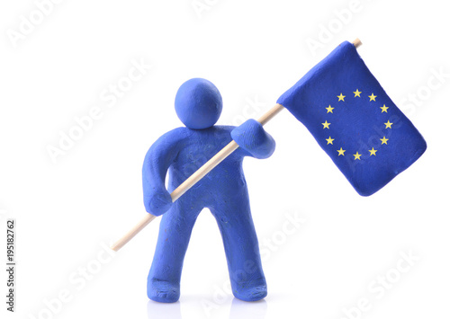 Flag of the European Union on a white background photo