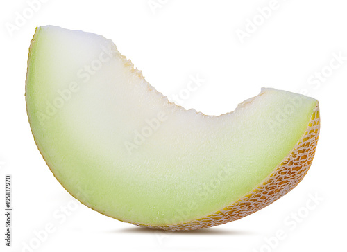 Fresh melon with leafs isolated on white background with clipping path