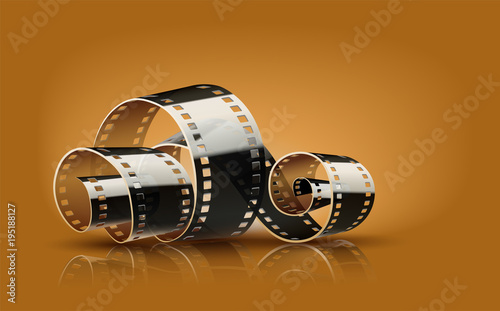 Movie film reel. Cinematography concept for online cinema.