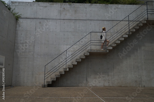 Naoshima, Japan-Aug 12, 2017:The area around the Benesse Art Museum on Naoshima island, incorporating a museum and a hotel, Park, and Beach, plus a restaurant, cafe, and shop open to the public.