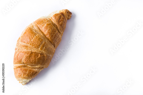 Croissant isolated on white background. Copyspace