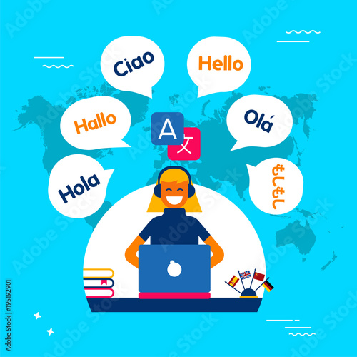 Internet translation communication service concept
