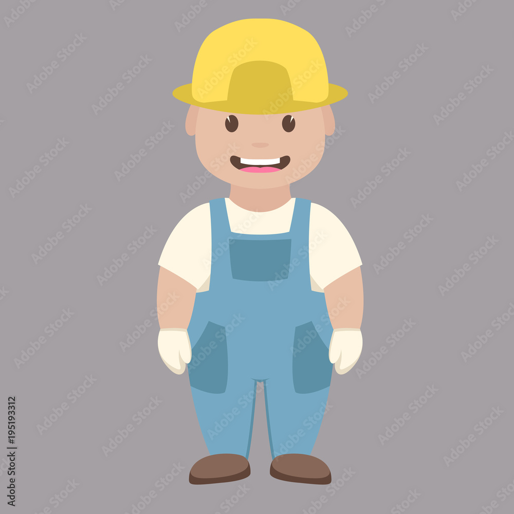 worker cartoon character vector illustration flat style worker cartoon character vector illustration flat style