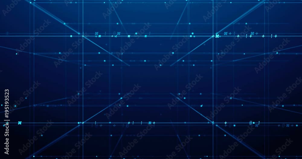 digital grid and number in virtual space ,represent data connections and global network concept,4k seamless loop.
