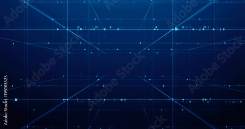 digital grid and number in virtual space ,represent data connections and global network concept,4k seamless loop.
