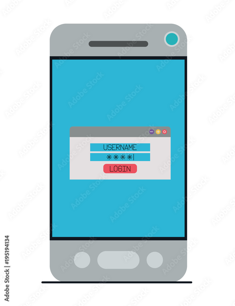 smartphone device with login menu vector illustration design smartphone device with login menu vector illustration design