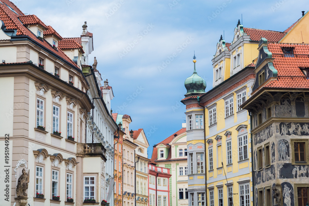 Colorful historical buildings in Prague