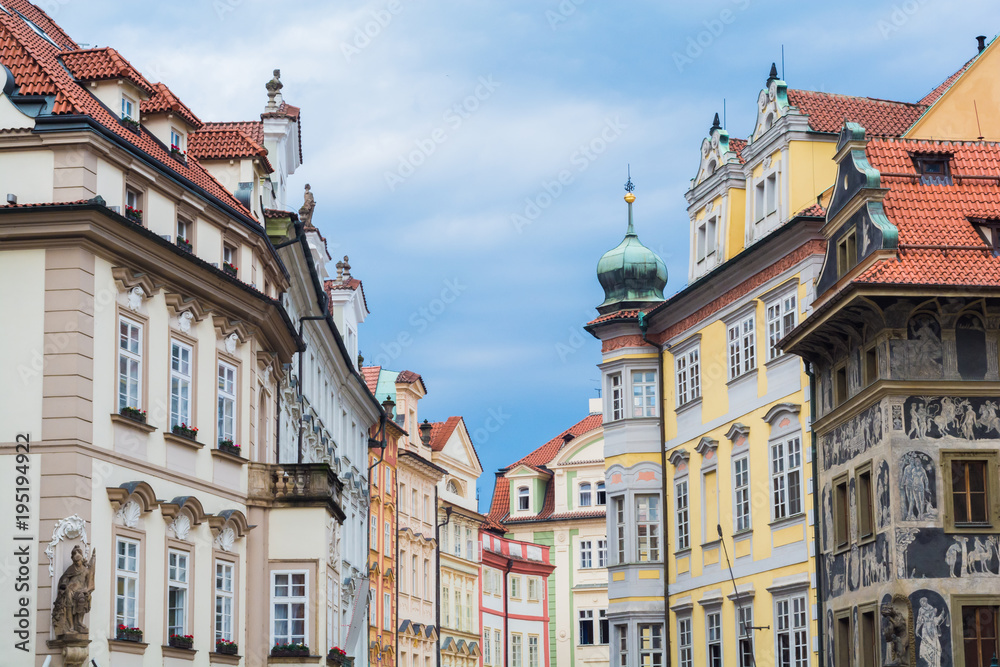Fototapeta premium Colorful historical buildings in Prague
