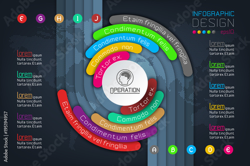 Business Infographics circle origami with shadow style Vector illustration.