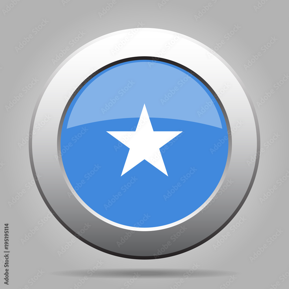 Flag of Somalia. Metal gray round button. Flag of Somalia. Metal gray round button.
