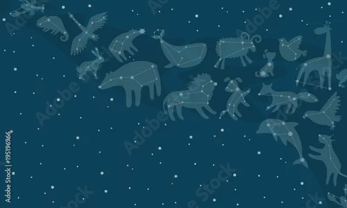 Obraz gwiazdozbiory wśród gwiazd