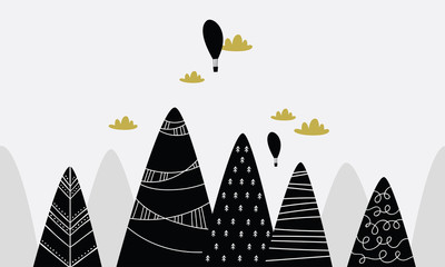 Rollo Babyzimmer Verspielte Kinderillustration mit Wolken  © Hanna