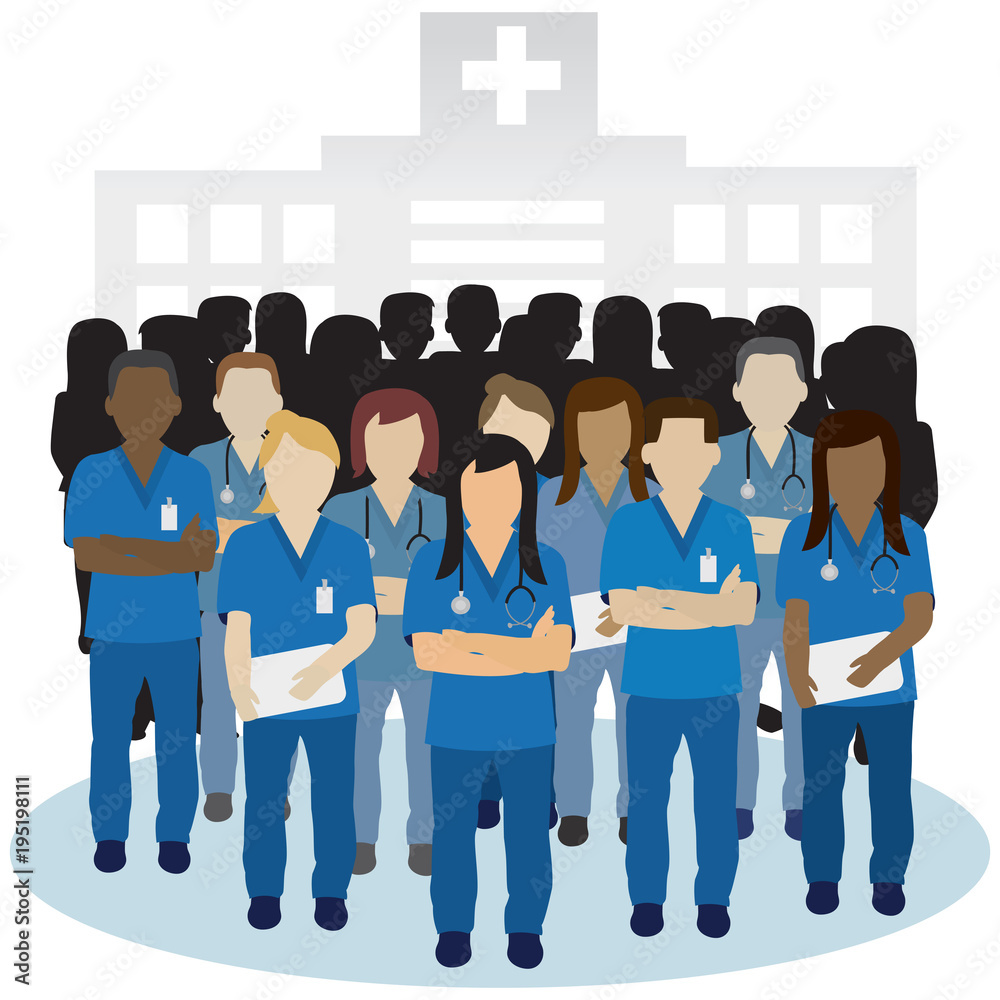 irritated or angry nurse group vector concept Stock Vector | Adobe Stock