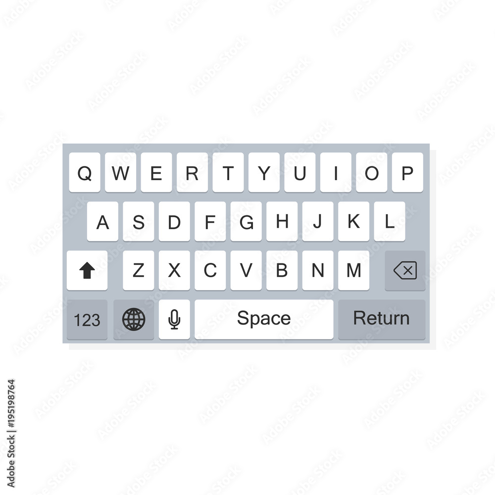 Chat app template whith mobile keyboard. Social network concept. Vector illustration. Message.