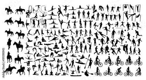 Active people silhouettes