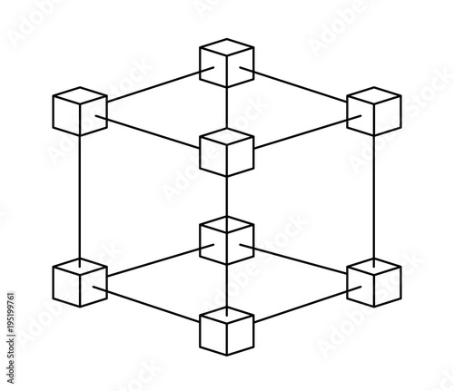cubic matrix geometric icon vector illustration design