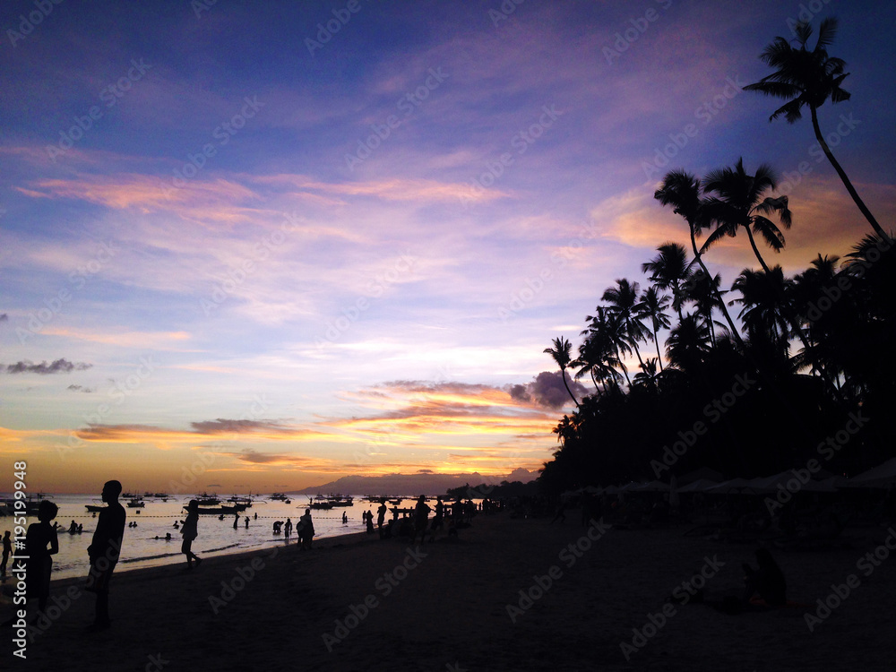 sunset at Alona Beach, Bohol, Philippines