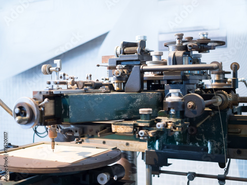Vintage banknote printing machine is a high precision machine.