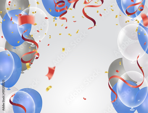 Wall Mural balloons, confetti concept design background