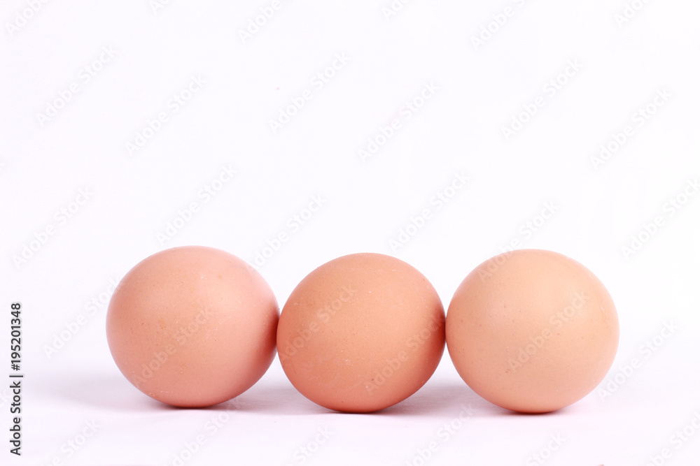 three of egg isolated on white background three of egg isolated on white background