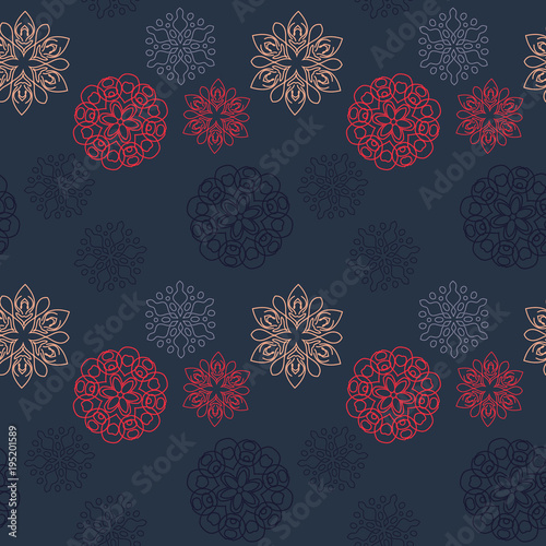 Snowflake different seamless pattern. Suitable for screen, print and other media.