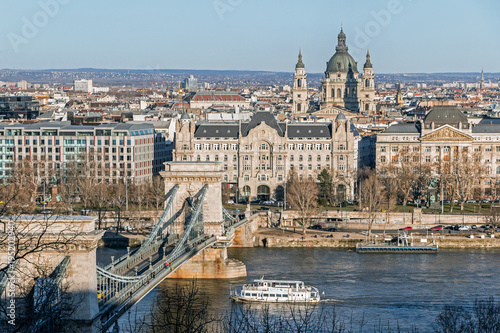 Cityscape of bridge in Budapest