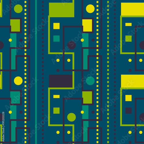 Streets and city lights seamless pattern. Suitable for screen, print and other media.