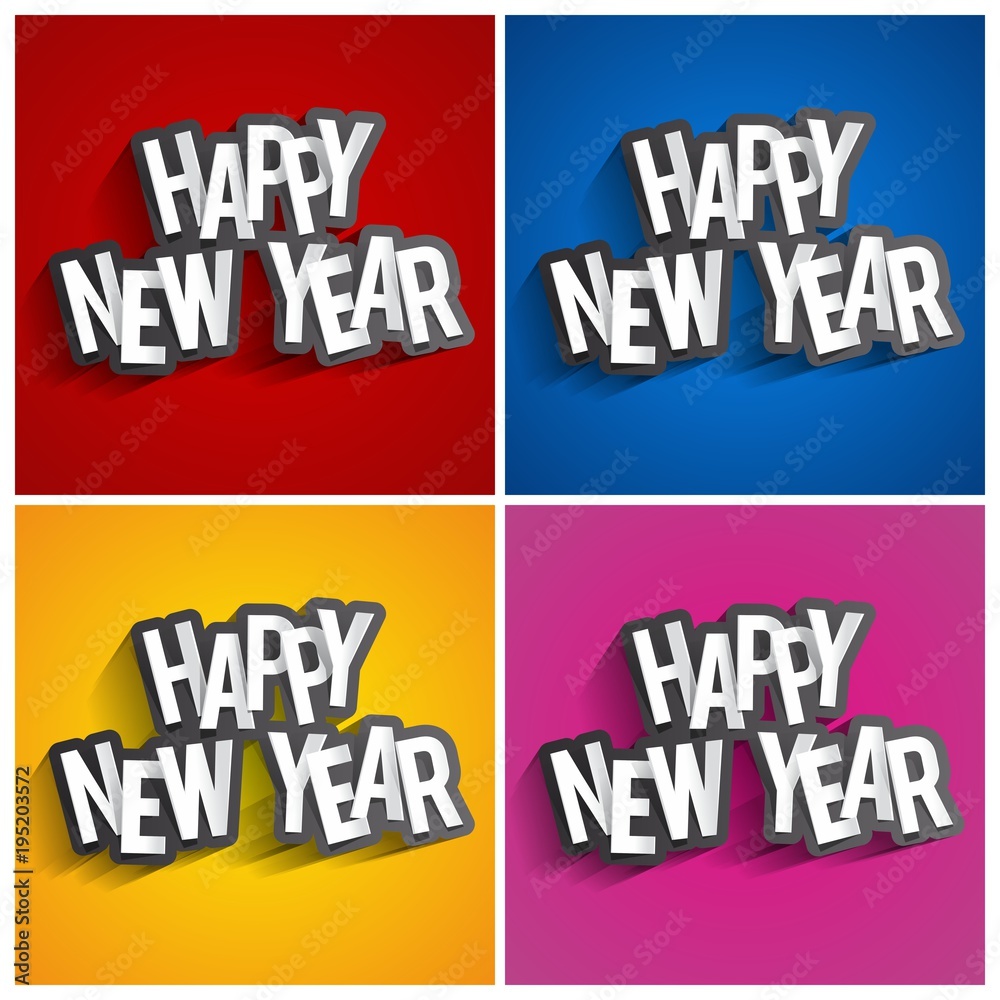 Obraz premium Happy new year celebration greeting card design