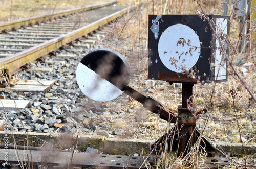 Weichensignal an ortsgestellter Weiche photo