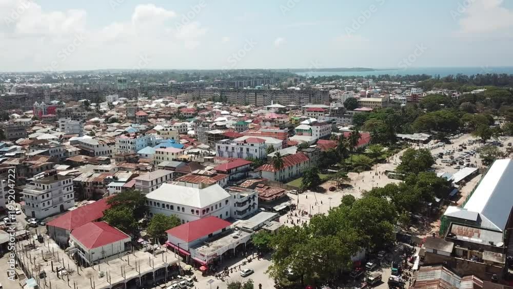 Aerial view of Zanzibar, Stone Town. Tanzania