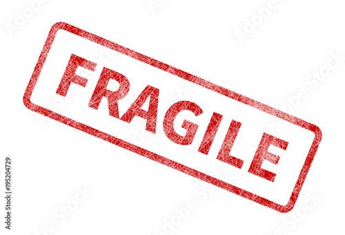 Fragile Stamp - Red Grunge Seal