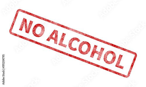 No Alcohol Stamp - Red Grunge Seal