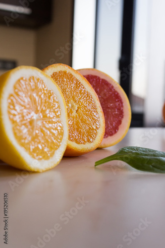 Fresh orange and grapefruit