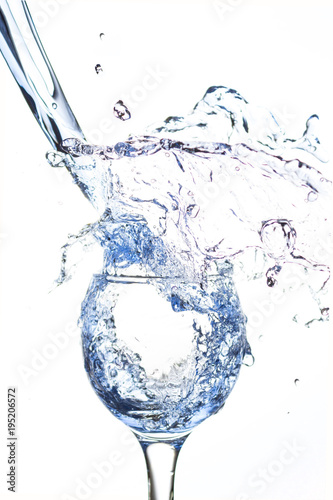 Water splashing out of glass