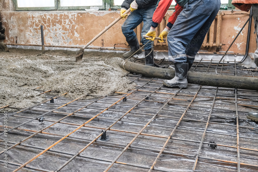 pouring concrete slab pouring concrete slab