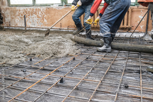 pouring concrete slab