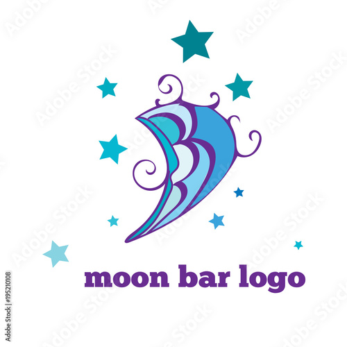 moon logo for bar, cafe as sign, vector illustration photo