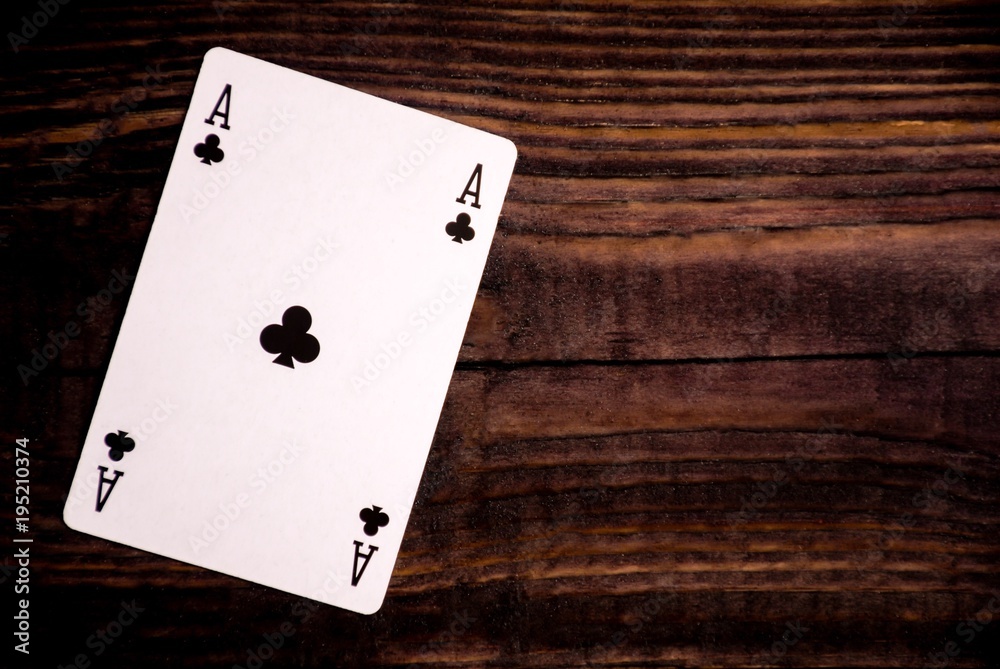 Plaing cards on wood
