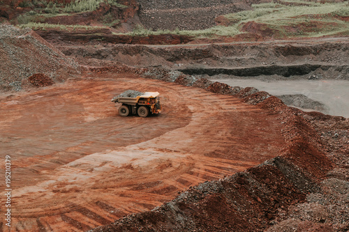 Open pit iron mine photo