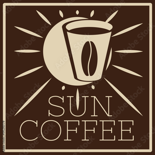 logo of cafe with sun and glass