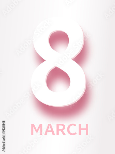 8 March Happy Woman's Day beautiful greeting card