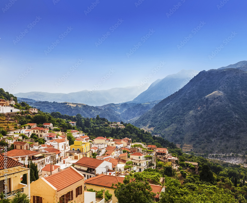 Mountain village in Crete, Greece