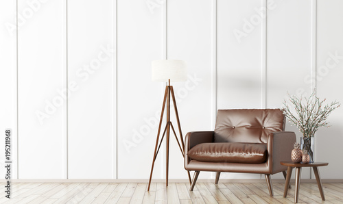 Fototapeta Naklejka Na Ścianę i Meble -  Interior with armchair and coffee table 3d rendering