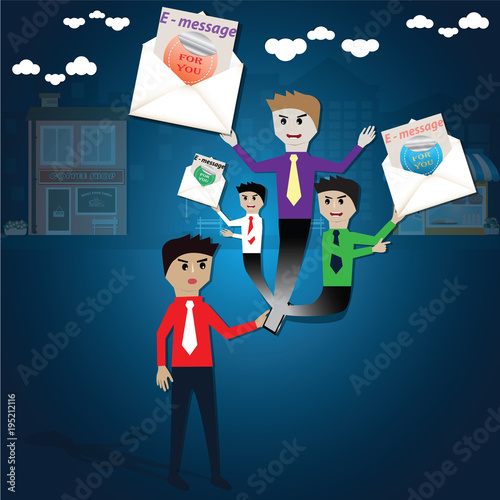 Marketing challenge, competition to steal customer with online marketing - vector