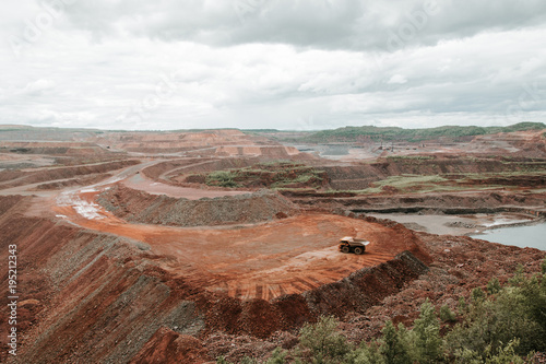Open pit iron mine photo
